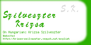 szilveszter krizsa business card
